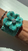 Pulseira flor turquesa com Moissanites