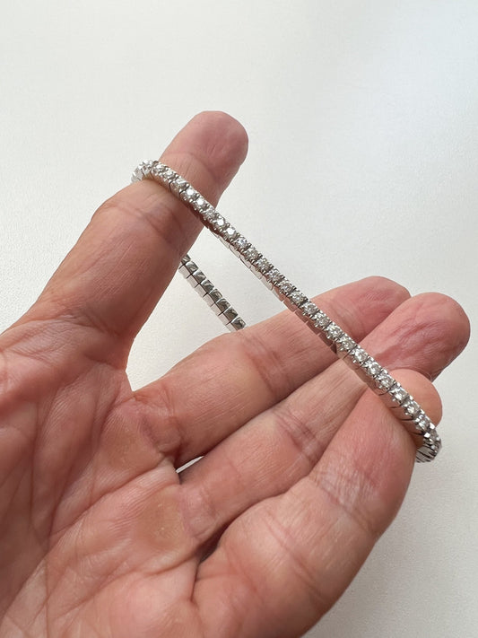 Pulseira moissanite stretch tam g - Helen Gordilho