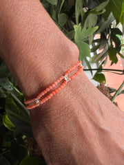 Pulseira Tati coral dois fios - Helen Gordilho